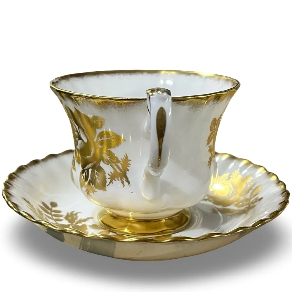 Vintage Royal Albert “Golden Rose” Teacup and Saucer Set